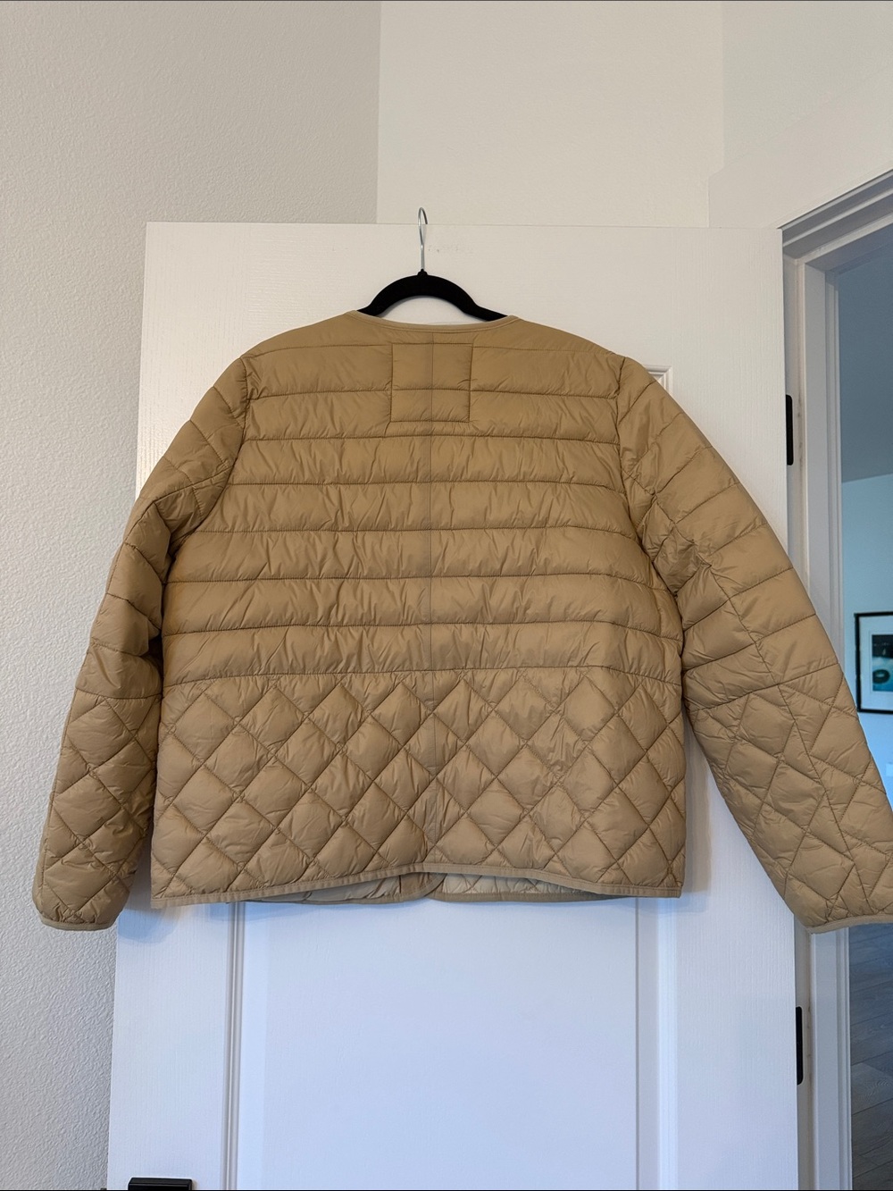 J. Crew Quilted Tan Button-Front Puffer Lady Jacket - Picture 3 of 7